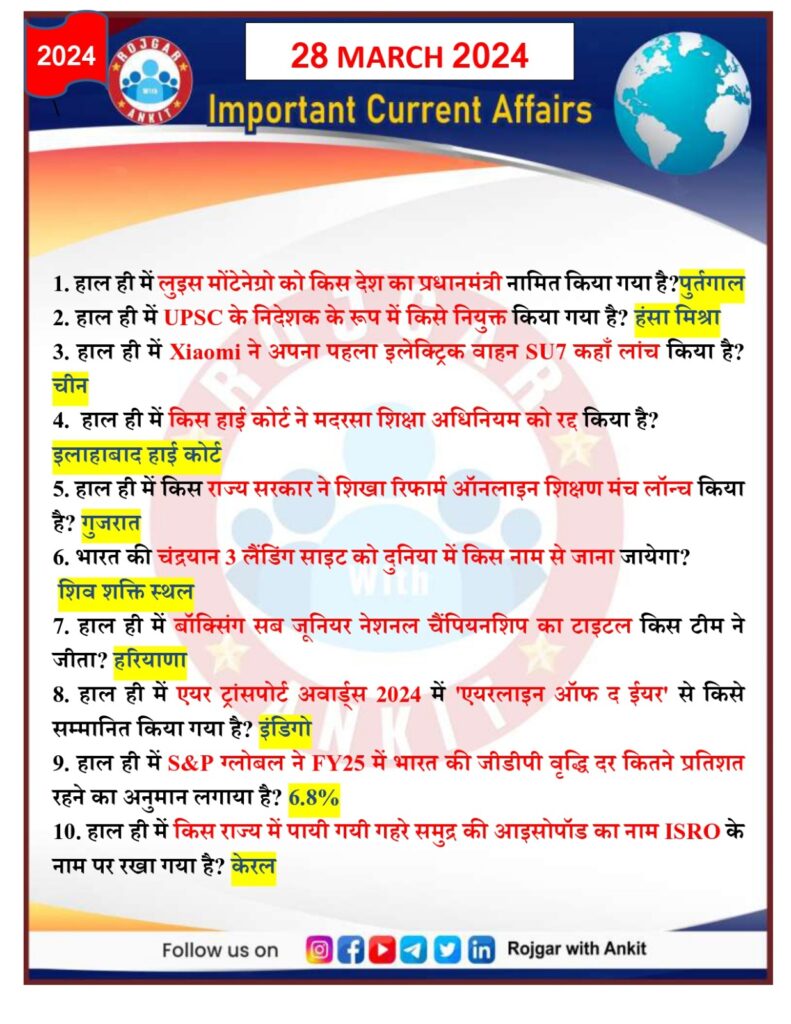 28 March 2024 Current Affairs Rojgar With Ankit 1 28 March 2024 Current Affairs Rojgar With Ankit 1