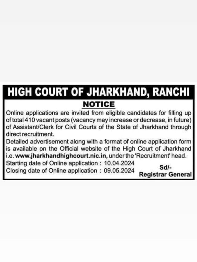 Notice- High Court Of Jharkhand, Ranchi