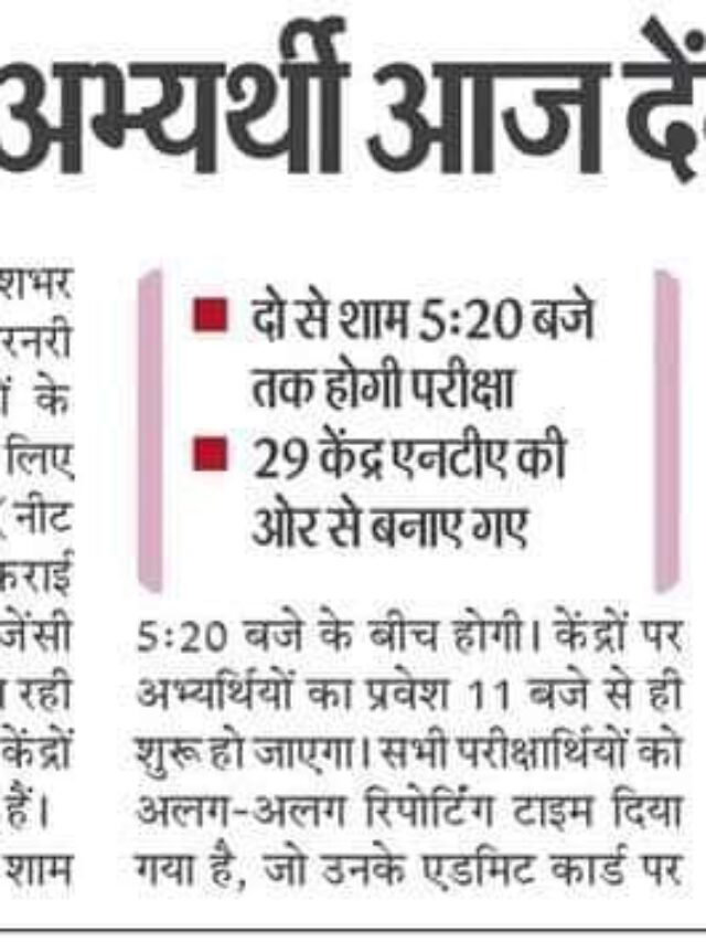 20681 स्टूडेंट्स आज देंगे NEET UG