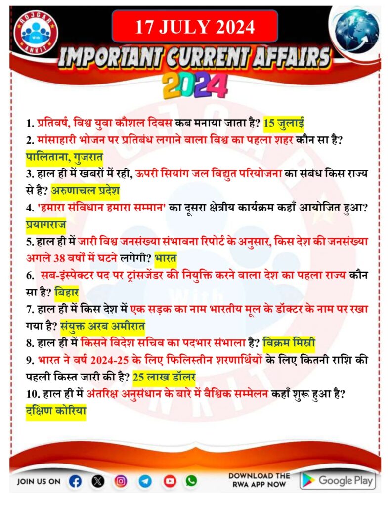 17 July Current Affairs Rojgar With Ankit 2024 1 17 July Current Affairs Rojgar With Ankit 2024 1