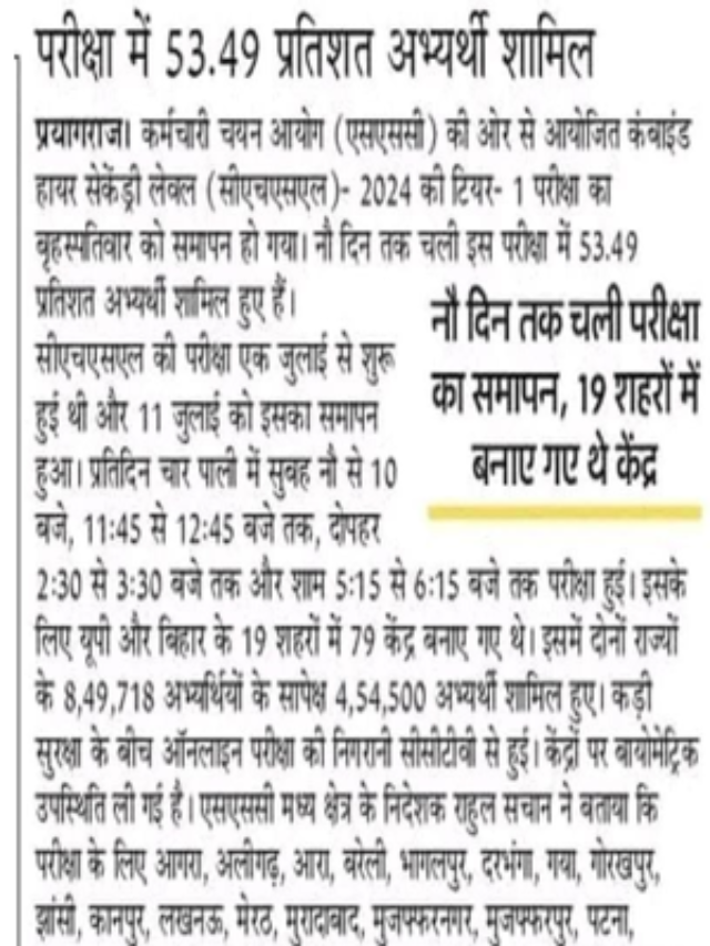 Pariksha me 53.49% Students Shamil