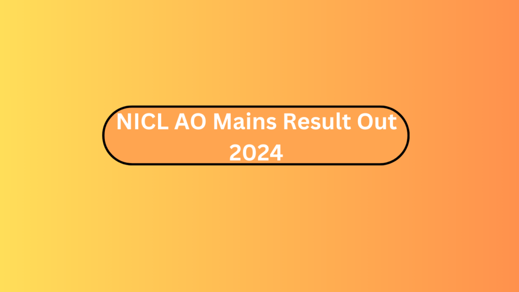 Nicl Ao Mains Result Out 2024