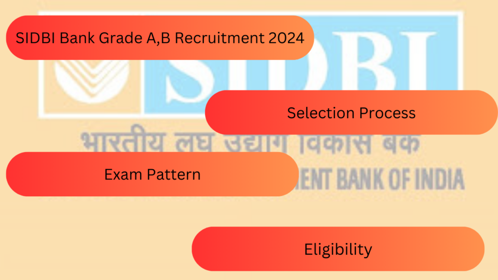 Sidbi Bank Grade A,B Recruitment 2024