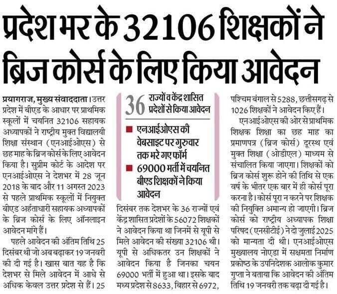 Nios Extends Last Date To Apply For 6 Months Bridge Course 3 Up