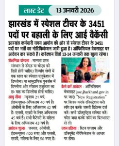 Jharkhand Special Teacher Vacancy