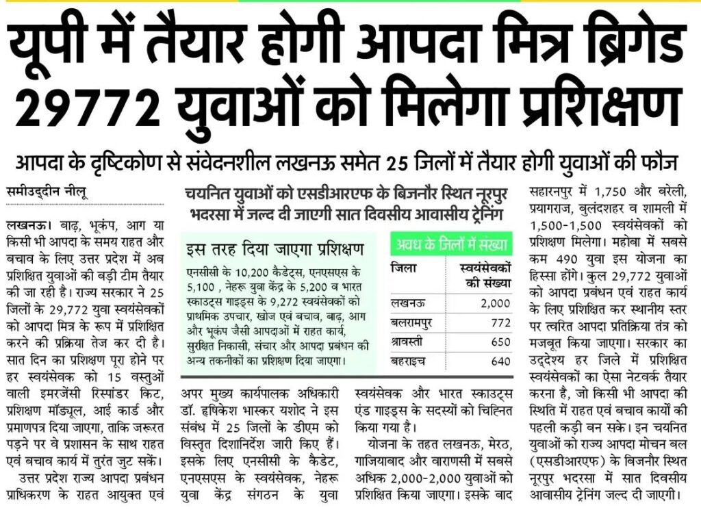 Strengthening Disaster Preparedness: Uttar Pradesh'S 'Aapda Mitra' Initiative 3 Up