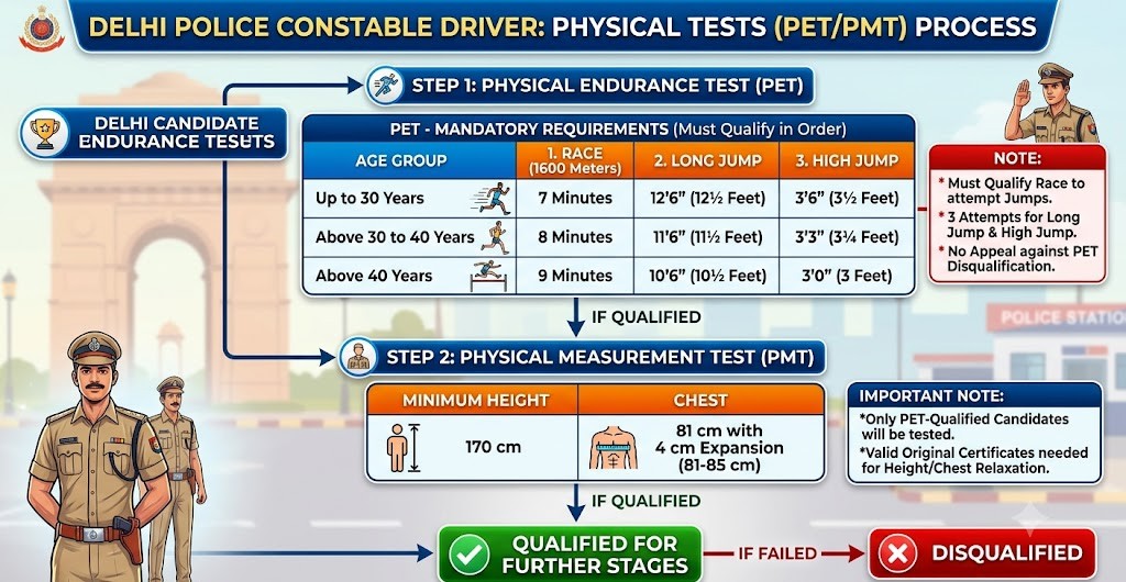 Delhi Police Constable Driver Pet/Pmt