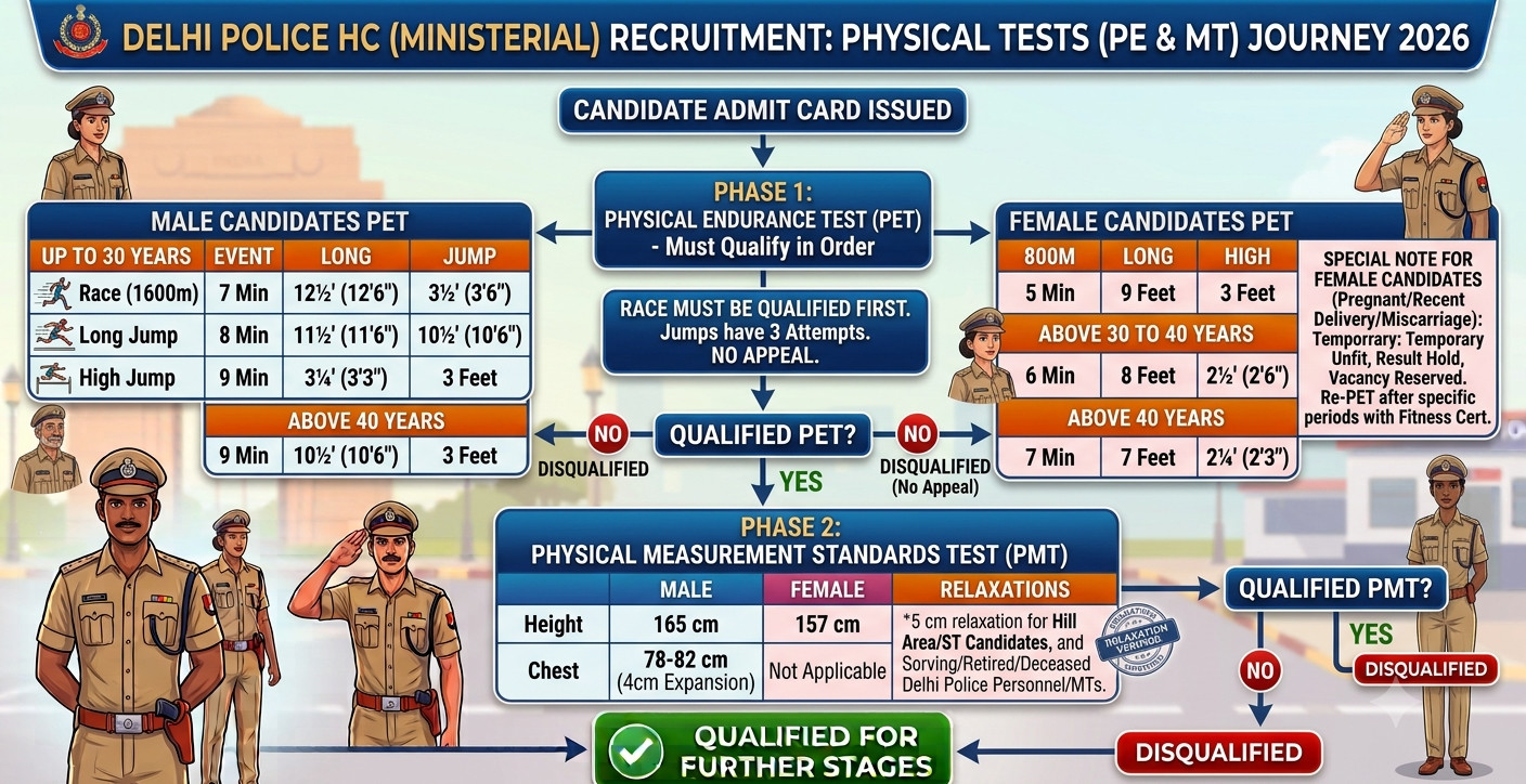 Delhi Police Hcm Pet Admit Card 2026 Out : Download Now !! 4 Delhi Police Hc (Ministerial)