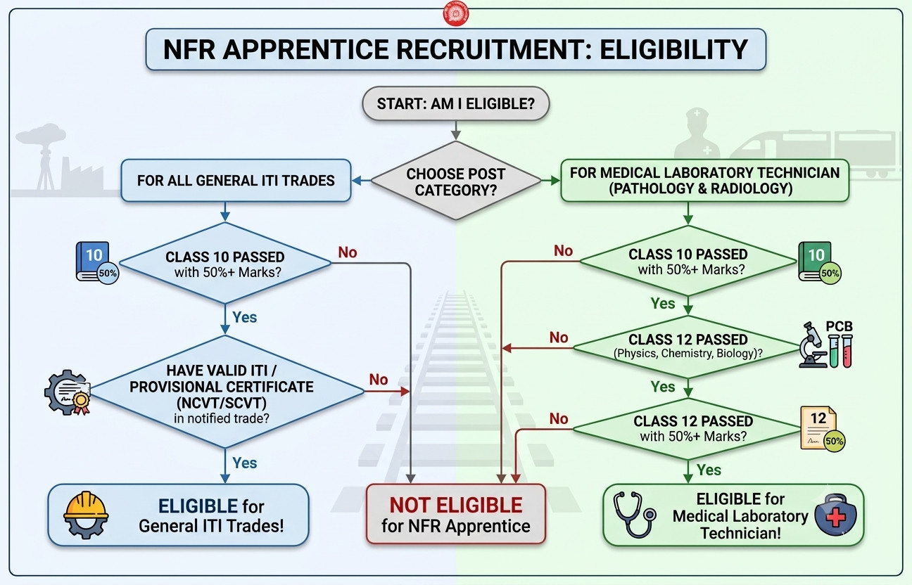 Nfr Apprentice Recruitment 2026 : Apply For 6777 Posts !! 3 Northeast Frontier Railway (Nfr) Apprentice Recruitment