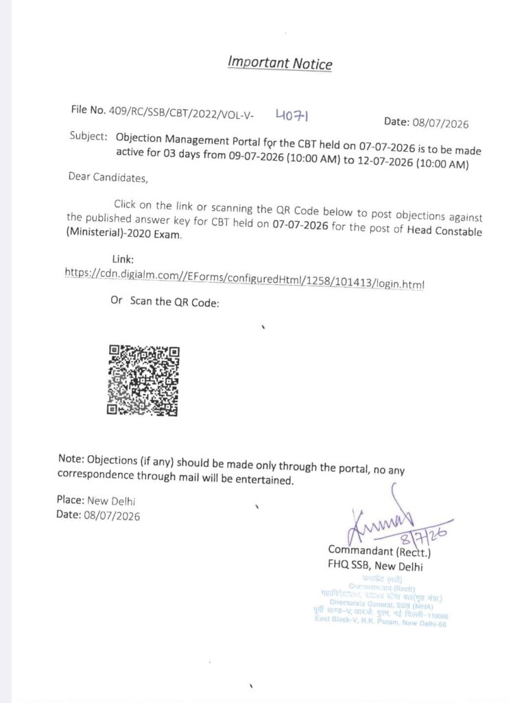 Ssb Head Constable (Ministerial) Answer Key 2026 : Know How To Calculate Marks !! 3 Ssb