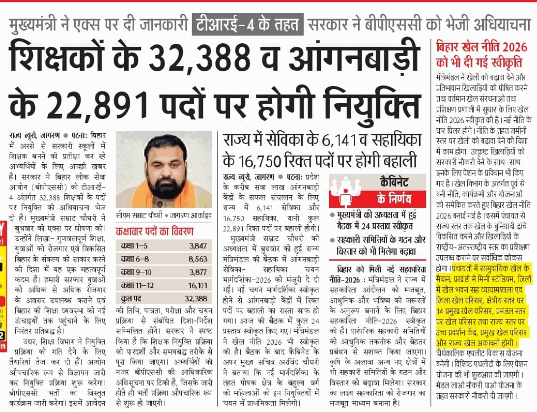 Bihar Government Big Announcement Related To Tre-4 1