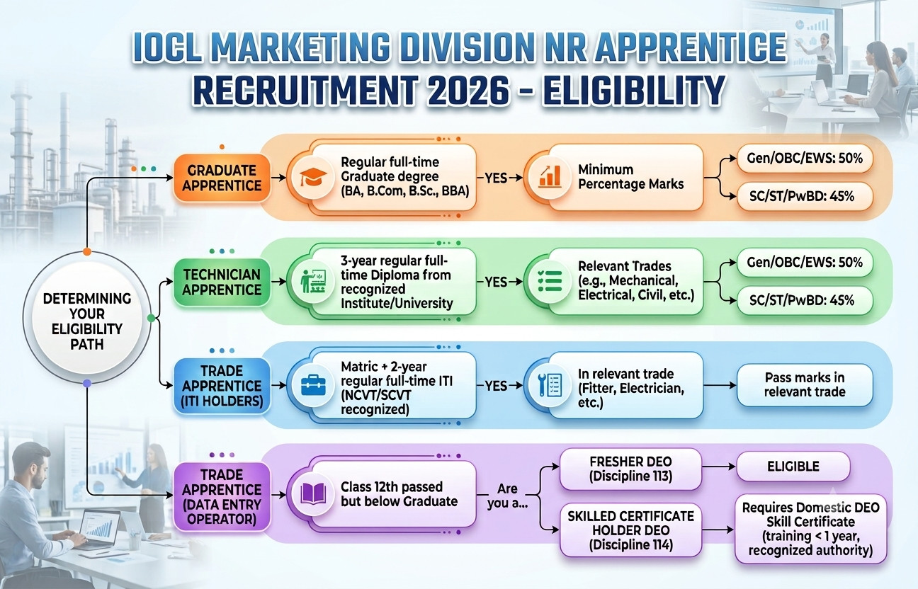 Iocl Apprentice Recruitment 2026,Apply Online For 433 Posts !! 3 Iocl Marketing Division Nr Apprentice Recruitment 2026