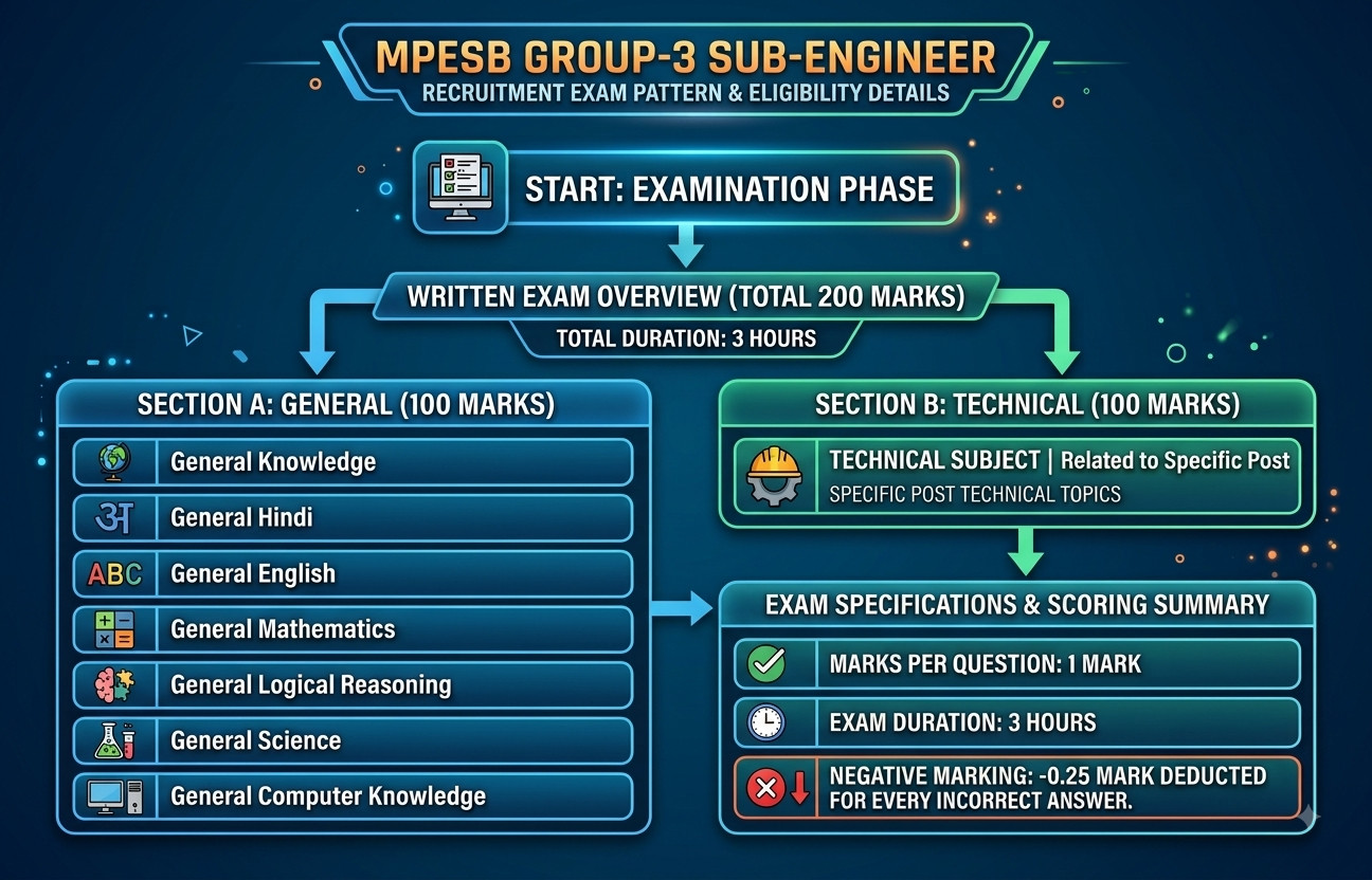 Mpesb Group-3 Sub-Engineer Recruitment Exam Pattern And Syllabus 3 Mpesb Group-3 Sub-Engineer Recruitment