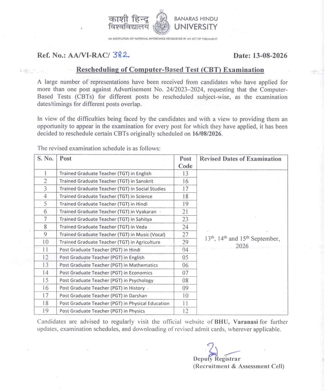 Bhu School Teacher Tgt, Pgt, Prt, Principal Exam Date 2026: Know Full Schedule Here !! 1