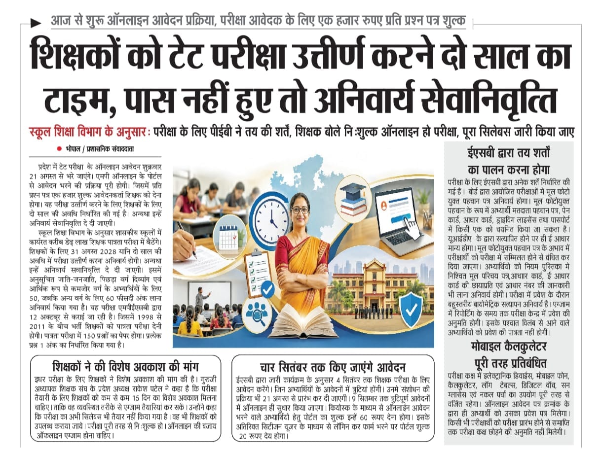 Big Update For Mp Teachers Related To Tet