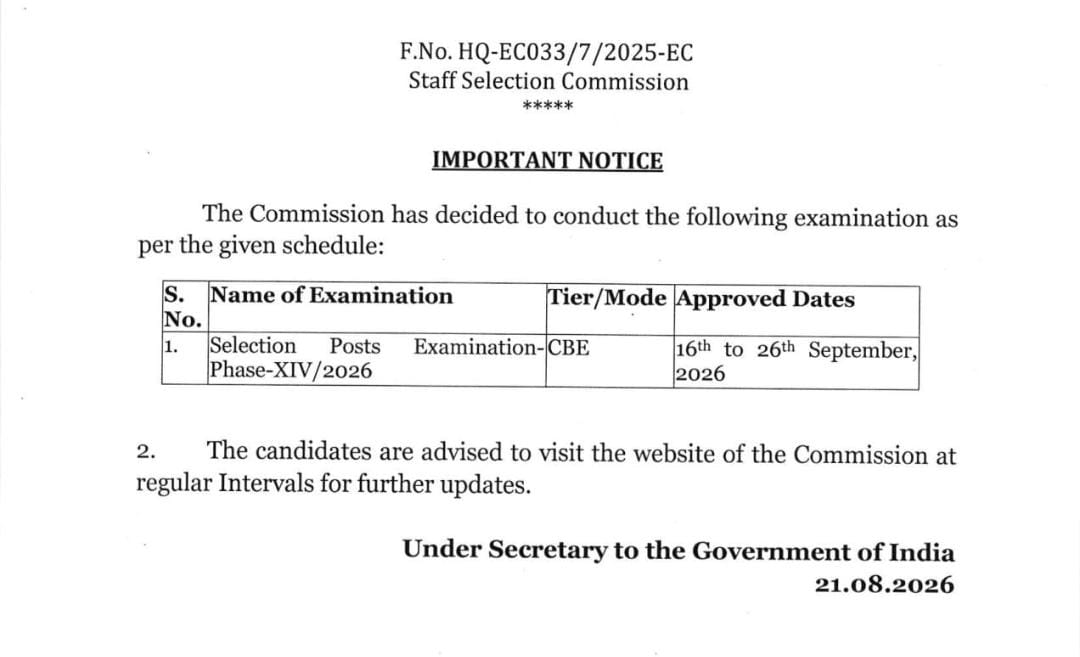 Ssc Selection Post Phase 14 Exam Date 2026 Out : Know Official Dates Here !! 1