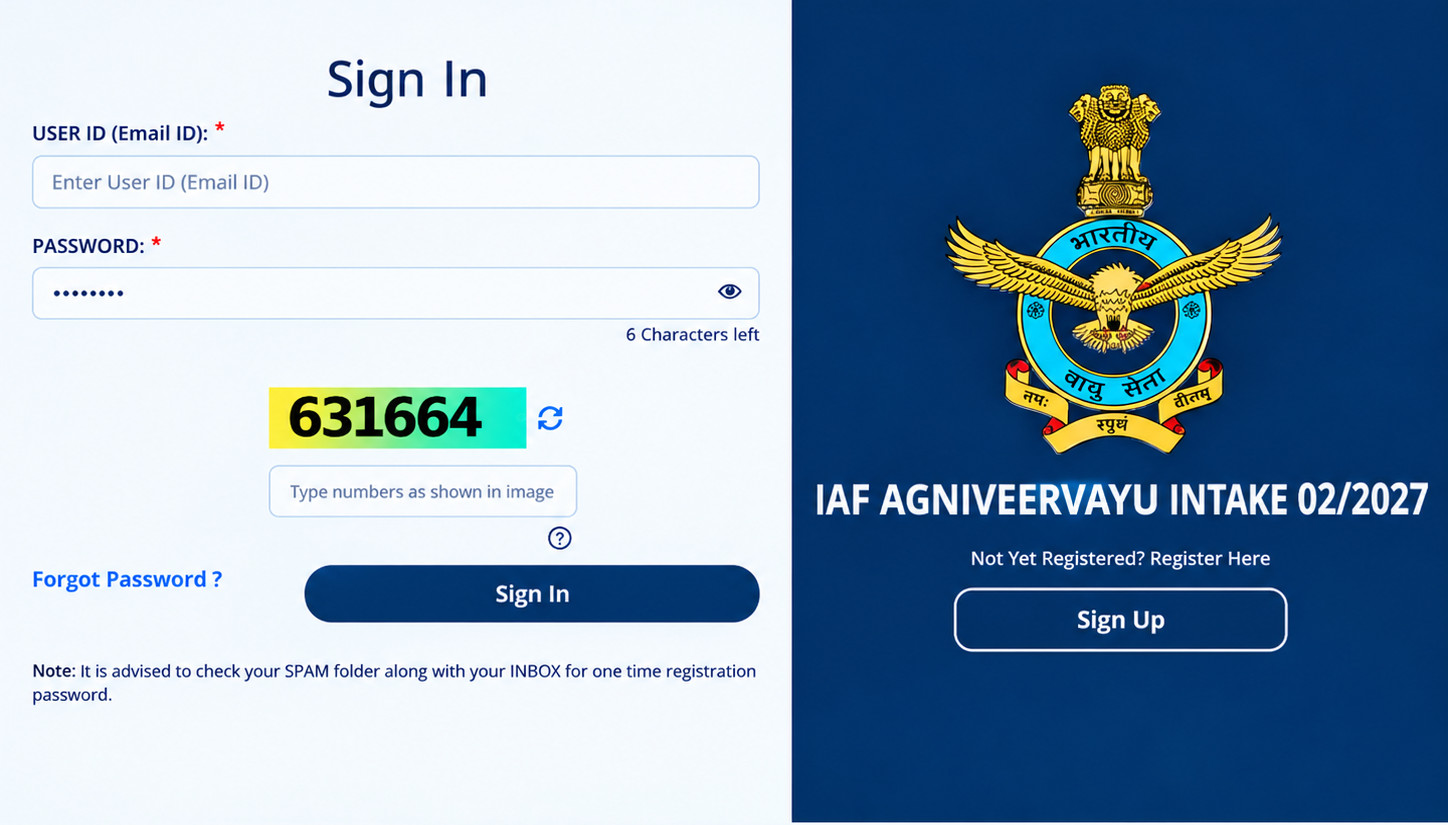 Indian Airforce Agniveer Vayu Intake Admit Card 2026 Out : Download Hall Ticket Now !! 3 Indian Airforce Agniveer Vayu Intake 02/2027