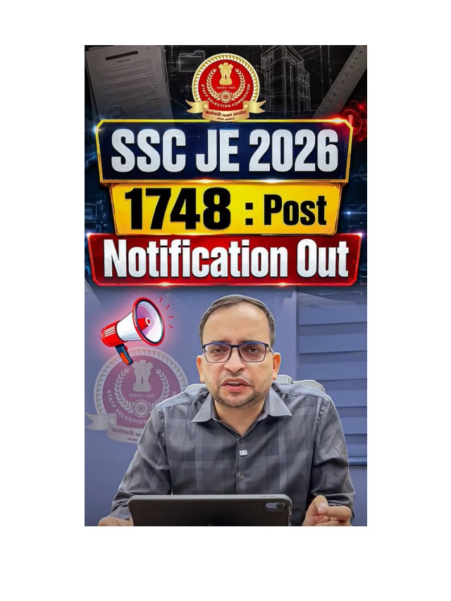 SSC JE Recruitment 2026: Notification Out, Check All Details