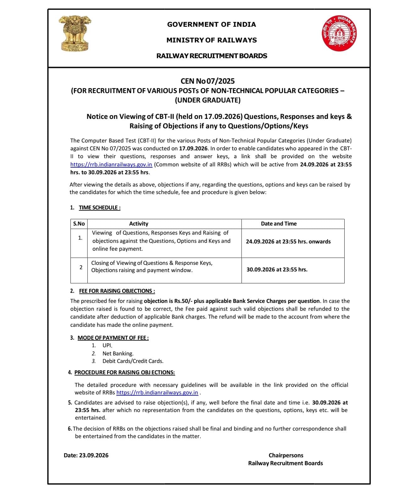 Rrb Ntpc Ug Cbt 2 Answer Key 2026 Out : Check Official Notice Here !! 3 Rrb Ntpc Ug Cbt 2 Answer Key Out
