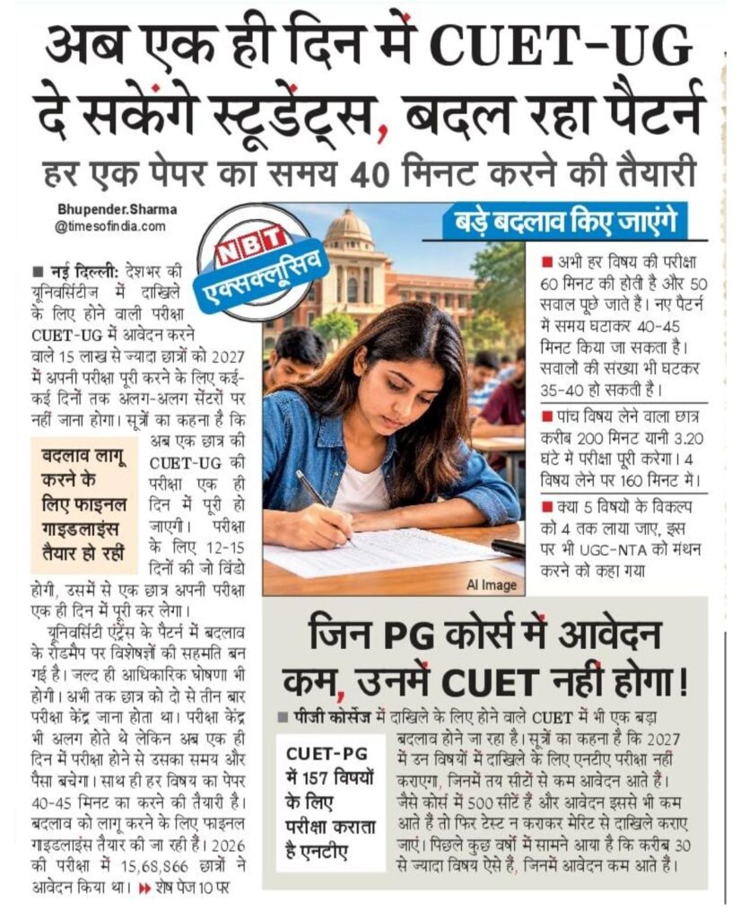 Cuet-Ug &Amp; Cuet-Pg Exam Pattern Is Going To Be Changed? 3 Cuet